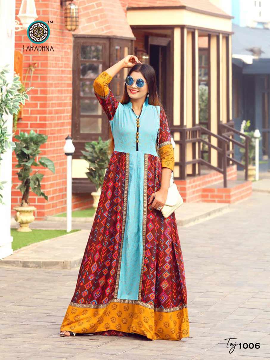 Taj Vol-2 Aradhna Printed Embroidery Kurti Manufacturer Taj Vol-2 Aradhna Printed Embroidery Kurti Manufacturer